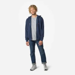 Felpa felpata con cappuccio e zip integrale uomo logo