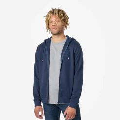 Felpa felpata con cappuccio e zip integrale uomo logo