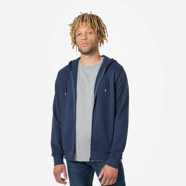 Felpa felpata con cappuccio e zip integrale uomo logo