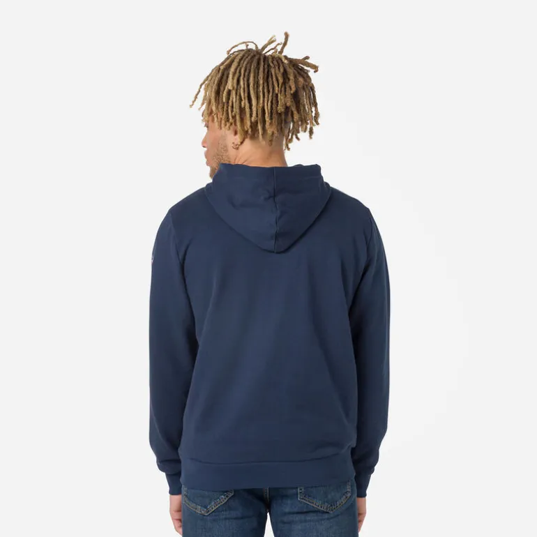 Felpa felpata con cappuccio e zip integrale uomo logo