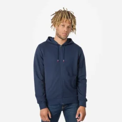 Felpa felpata con cappuccio e zip integrale uomo logo