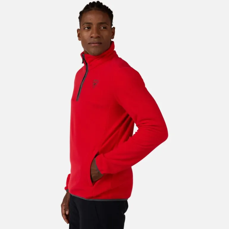Maglia in pile con mezza zip uomo Strawpile