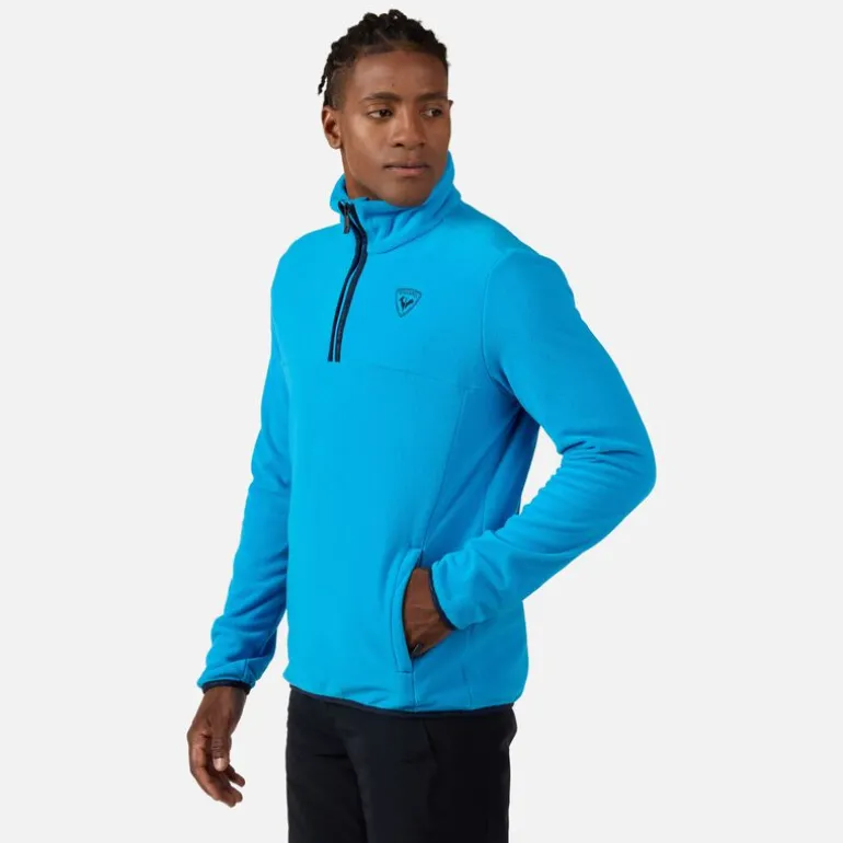 Maglia in pile con mezza zip uomo Strawpile