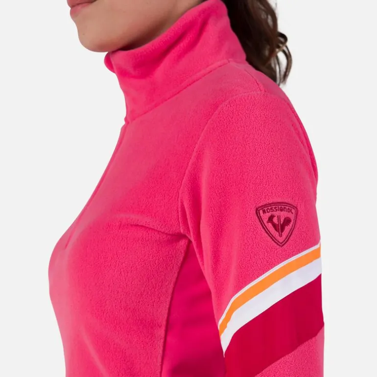 Maglia in pile donna con mezza zip Strawpile
